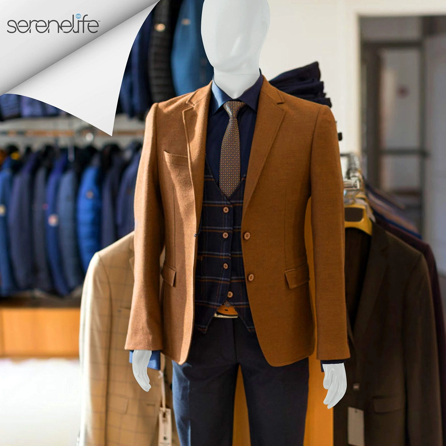 White Mixed SereneLife Adjustable Male Mannequin, Full Body Dress Form, Detachable Mannequin, Poseable Life-Size Torso for Retail Clothing Shops, 73'' Tall, 360° Rotating Head, White, SLMAQML, Good Condition condition - View 11