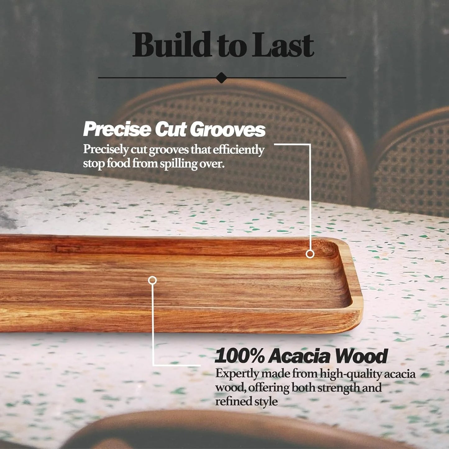 Natural Wood Acacia Wood Set of 3 Versatile Acacia Wood Serving Trays - Elegant Wooden Platters for Home Decor, Cheese, Fruit, and Charcuterie Presentation - Ideal for Hosting and Entertaining, Good Condition condition - View 8