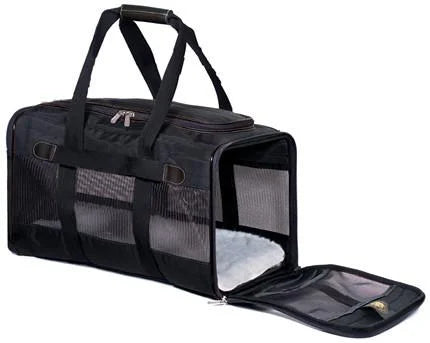 Black Durable fabric Sherpa Original Deluxe Travel Pet Carrier Airline Approved - Black Large, Good Condition condition - View 3