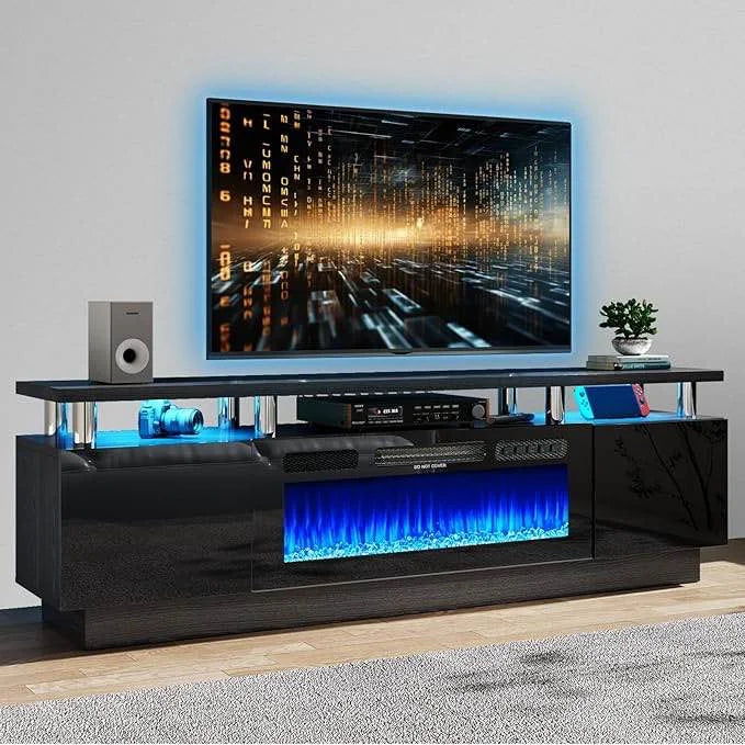 product 2 Tier Fireplace TV Stand For Black TV Stand Box 1 Of 2, Good Condition condition - View 2