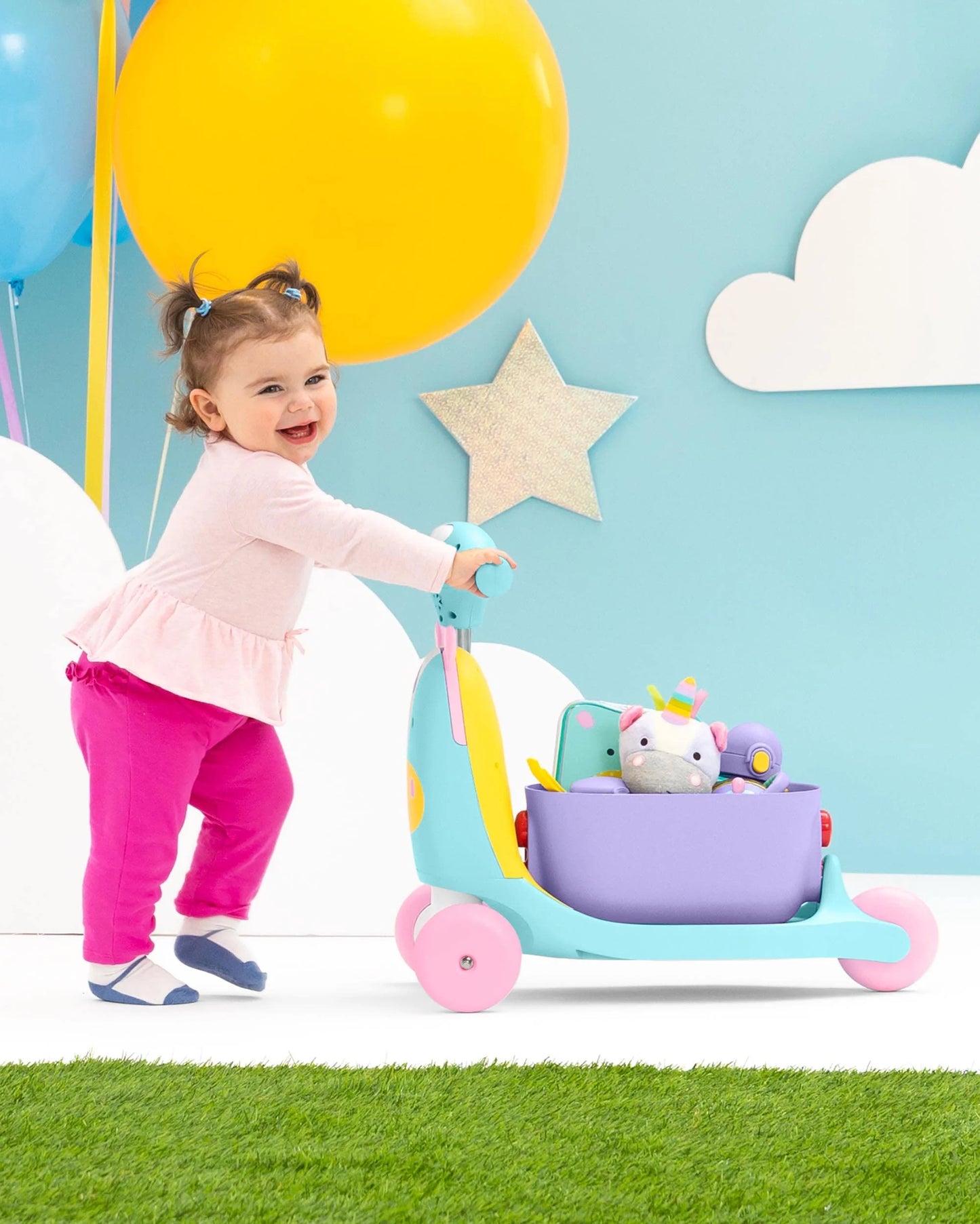 Zoo Unicorn Plastic, Metal Skip Hop 3-in-1 Baby Activity Push Walker to Toddler Scooter, Zoo Unicorn, Good Condition condition - View 7