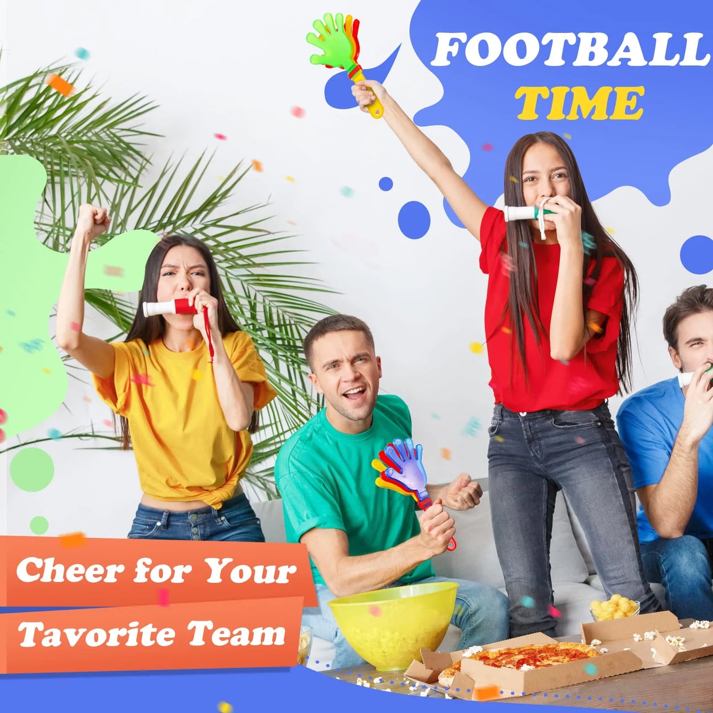 Assorted Plastic Sratte 80 Pcs 7.5 Inch Hand Clappers Noisemakers Bulk Clappers Noisemakers Party Favors Mini Hand Soundboard Plastic Noise Makers for Sporting Events Fiesta Birthday Game Rewards Cheers Supplies, Good Condition condition - View 5