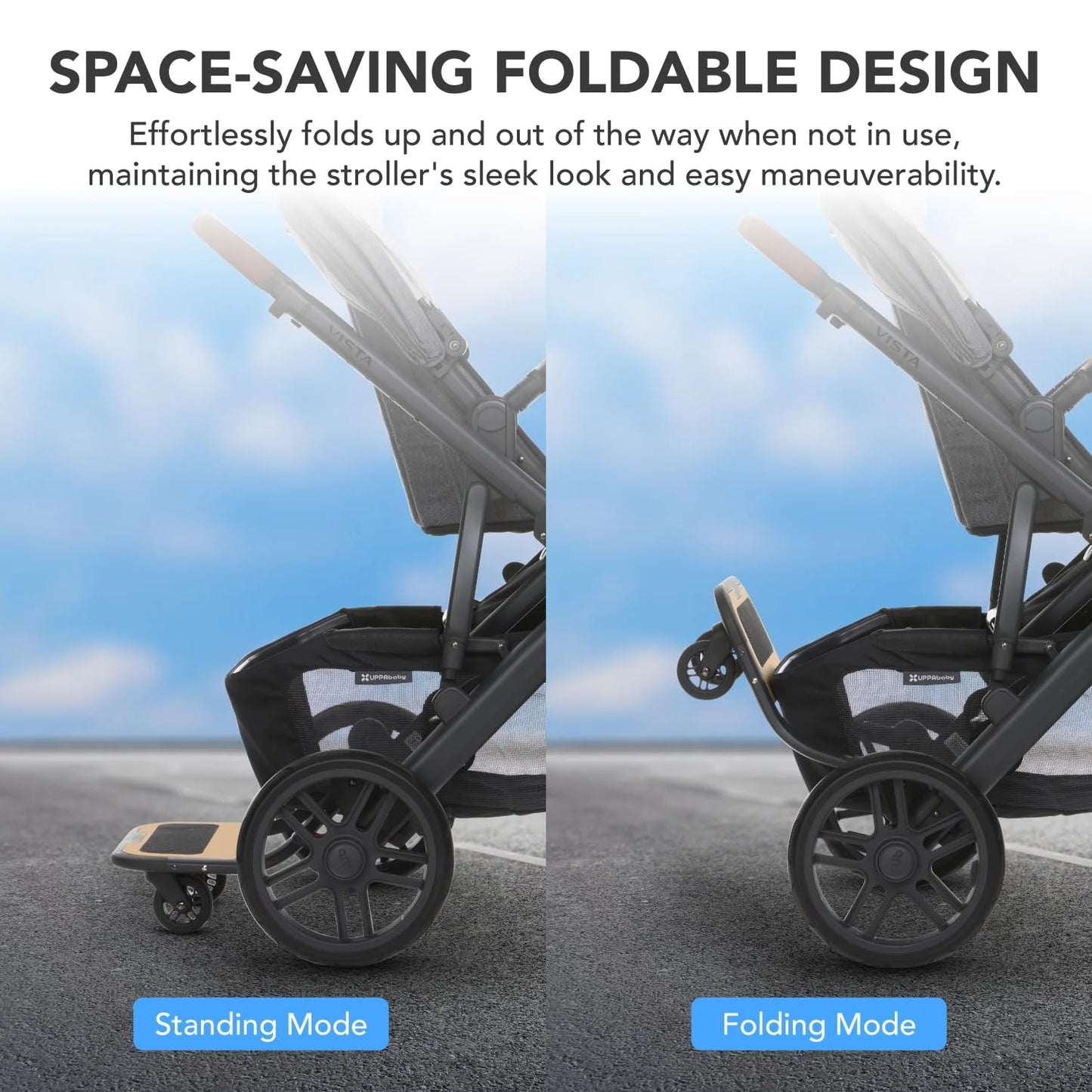 product Stroller Board Compatible with Uppababy Vista,(2015-2019), Vista V2 and Vista V3 Strollers – Stroller Rider Board for Children to Ride Along – 55lbs Capacity – Durable, Non-Skid Surface, Good Condition condition - View 4