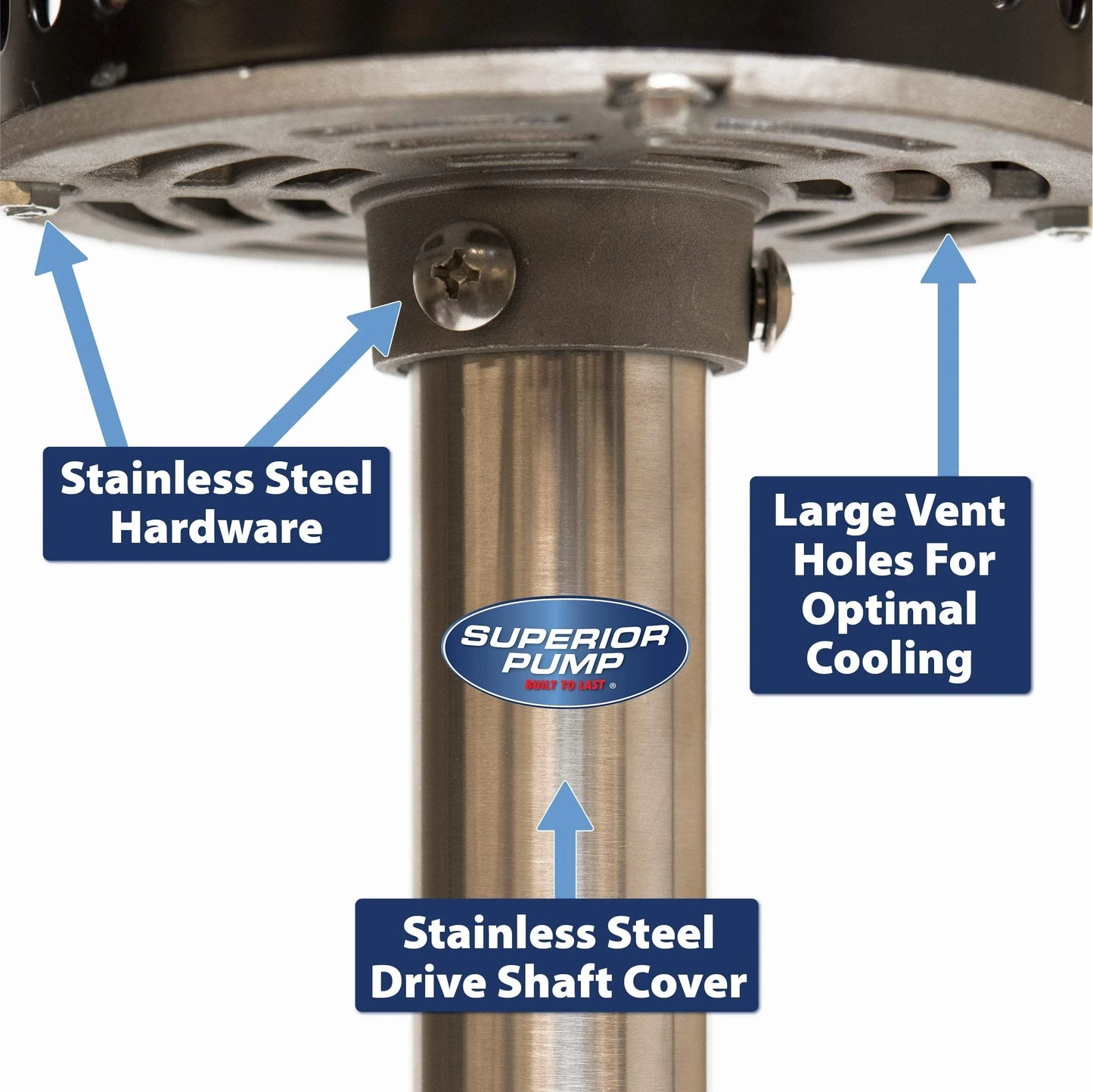 Superior Pump 92551 1/2 HP Cast Iron Pedestal Pump, Black - View 8