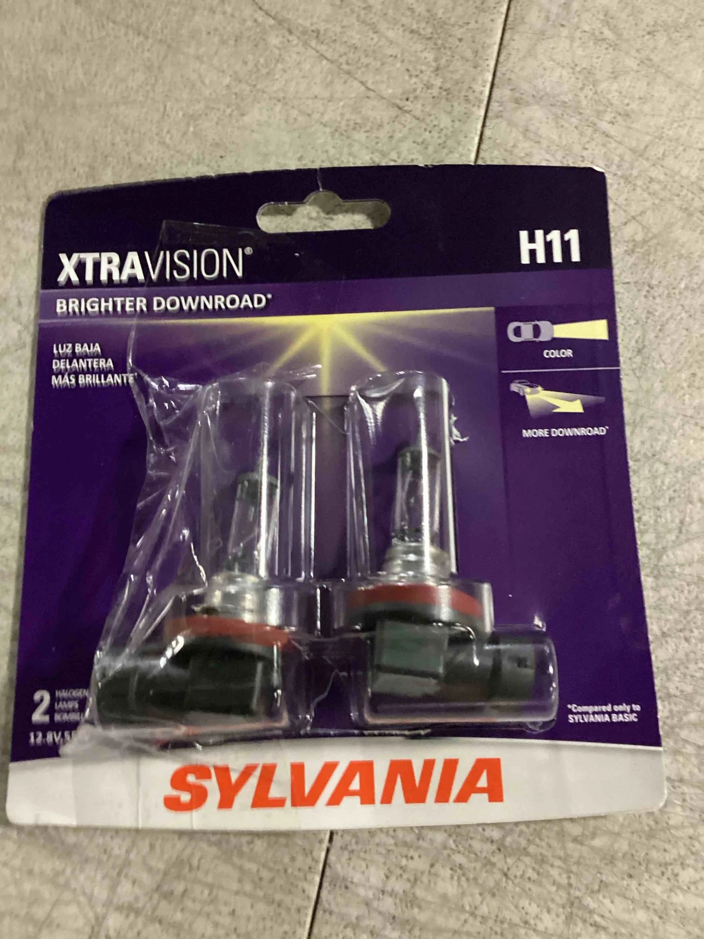 White Halogen SYLVANIA - H11 XtraVision - High Performance Halogen Headlight Bulb, High Beam, Low Beam and Fog Replacement Bulb (Contains 2 Bulbs), Good Condition condition - View 3