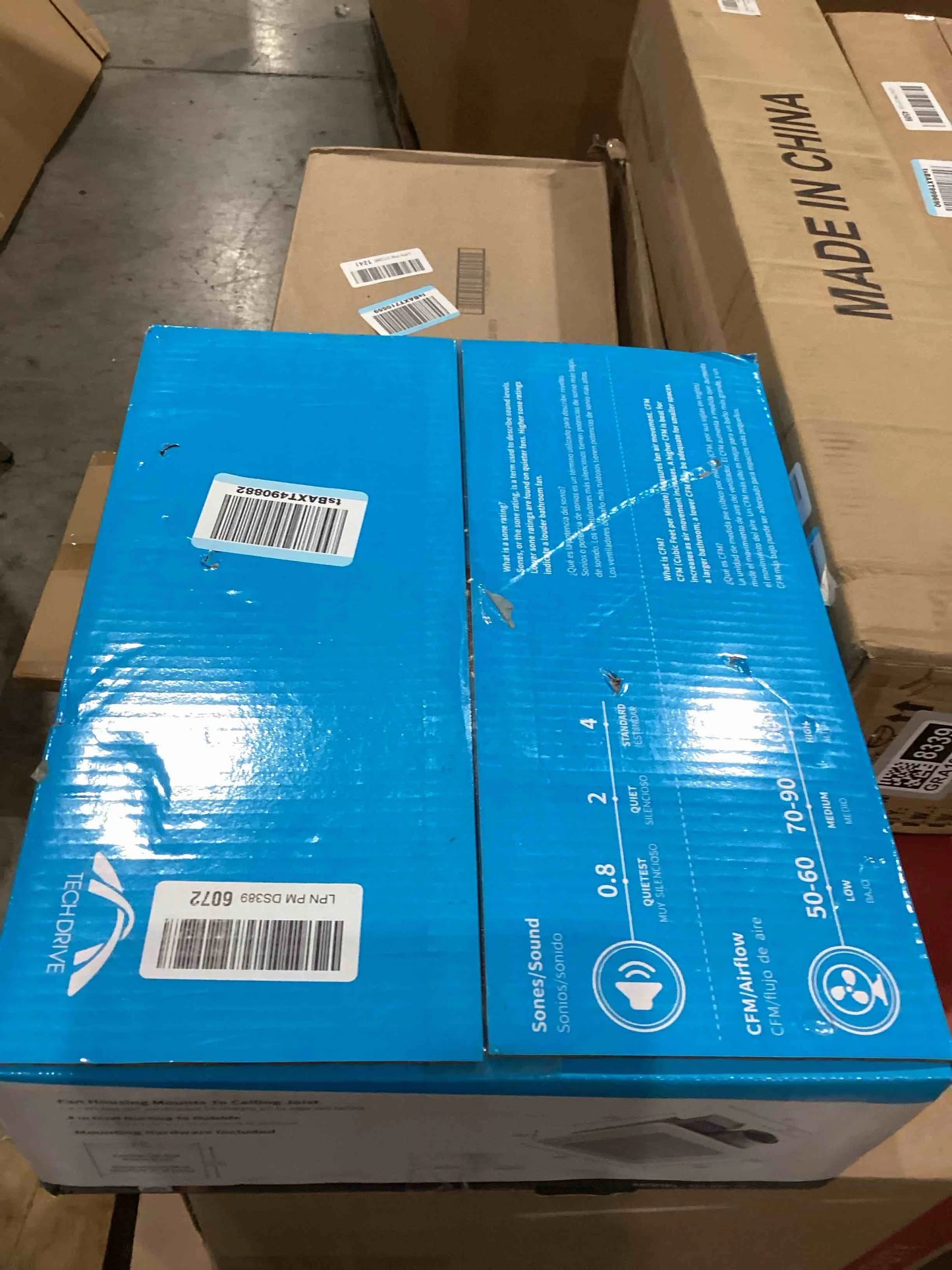 White Tech Drive Bathroom fan 50-80-100 CFM DC Energy-Saving Motor,Very Quiet Ventilation and Exhaust Fan, Ceiling or Wall Mounted Fan, CFM Adjustable,White, Good Condition condition - View 2