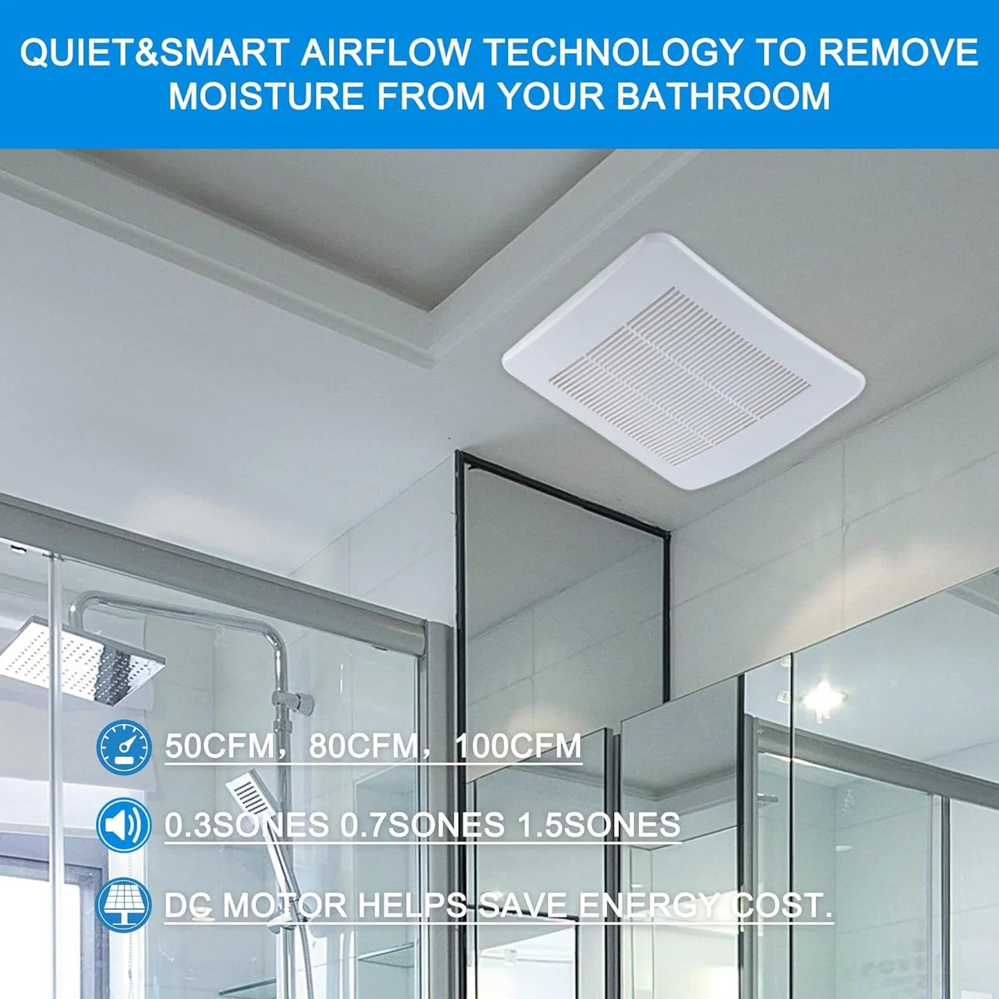 Tech Drive Bathroom Fan - White - View 3