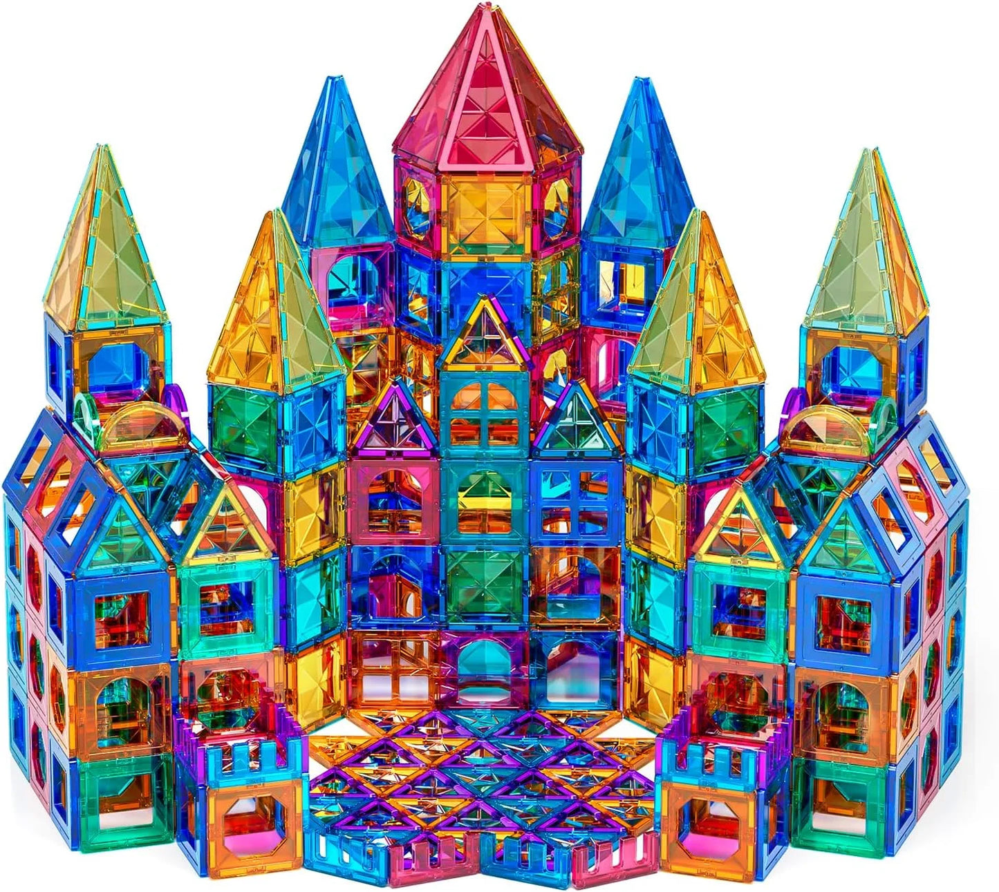 Various Plastic and magnet TEMI Magnet Tiles, 80 PCS Magnet Building Toy, Magnets Building Set, Learning and Education Toys Christmas Toy Gifts for Ages 3 4 5 6 7 8+ Year Old Toddler Kids Boys and Girls, Brand New condition - View 11