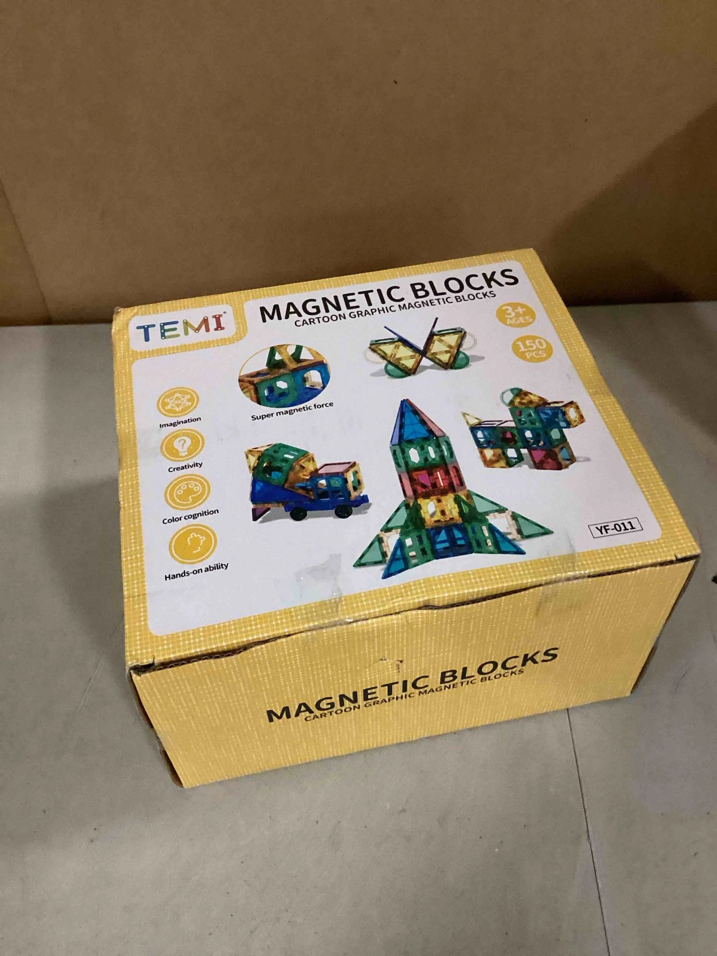 Various Plastic and magnet TEMI Magnet Tiles, 80 PCS Magnet Building Toy, Magnets Building Set, Learning and Education Toys Christmas Toy Gifts for Ages 3 4 5 6 7 8+ Year Old Toddler Kids Boys and Girls, Brand New condition - View 3