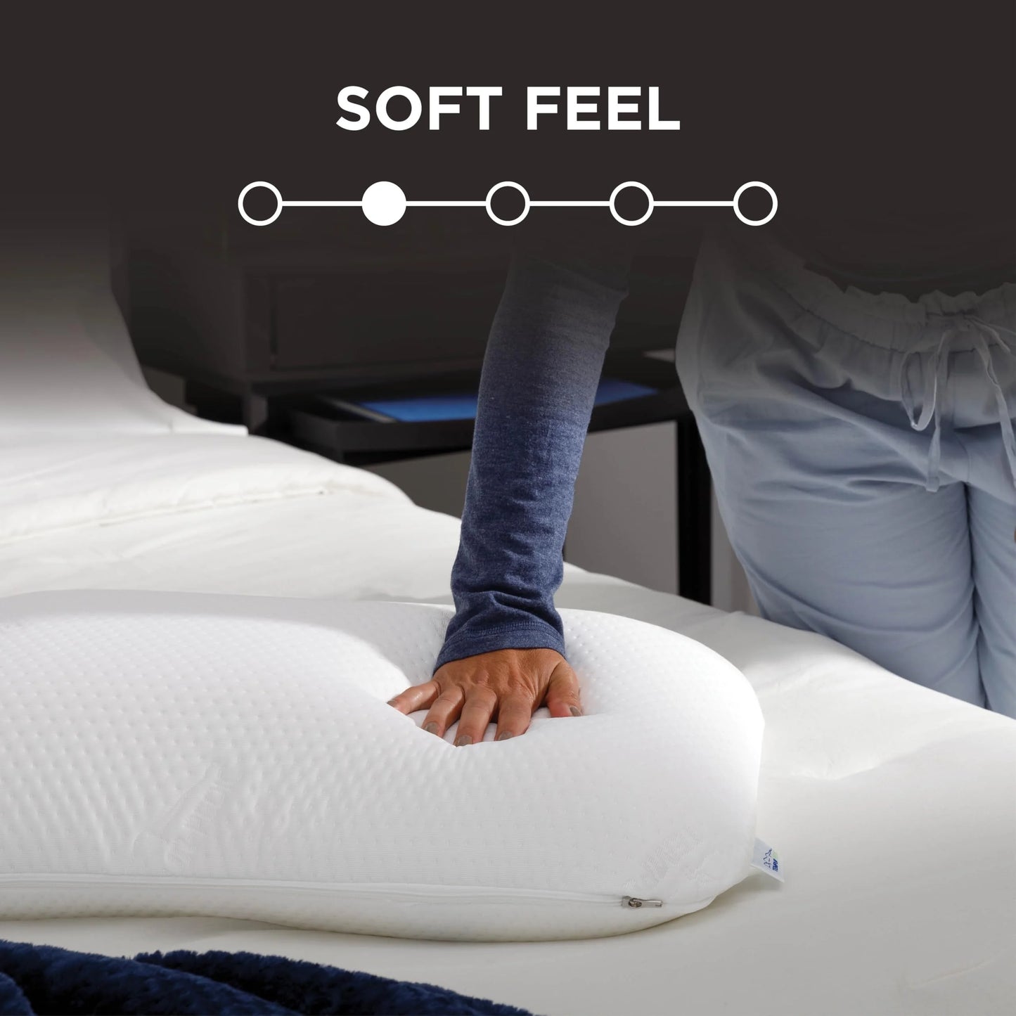 Tempur-Pedic Memory Foam Symphony Pillow Luxury Soft Feel, Standard, White - View 4