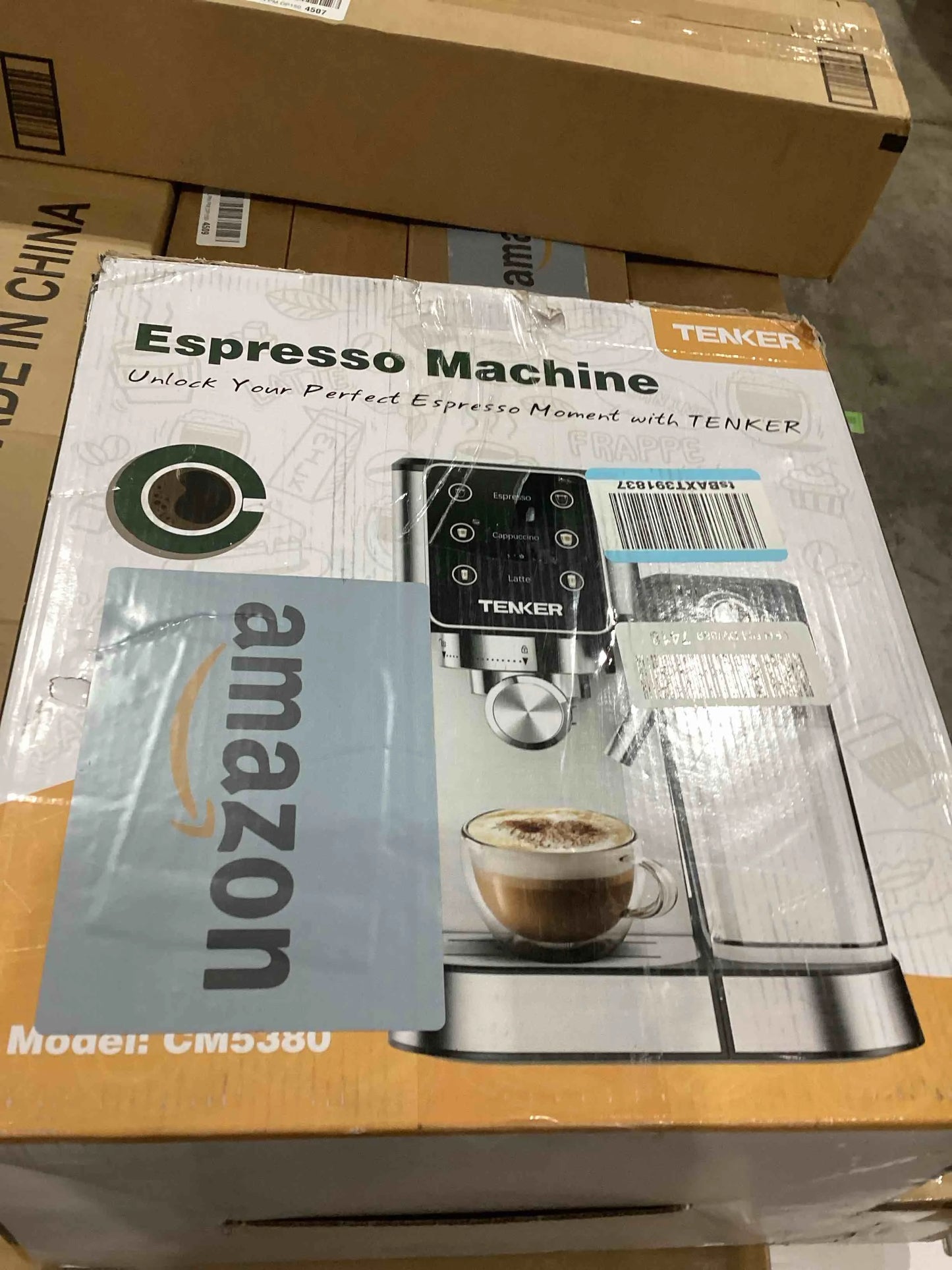 Silver Stainless Steel TENKER Espresso Machine 20 Bar, Cappuccino Machine with Automatic Milk Frother, Latte Machine in Stainless Steel Design, 1350W Touchscreen Coffee Maker for Home and Office (Silver), Good Condition condition - View 2