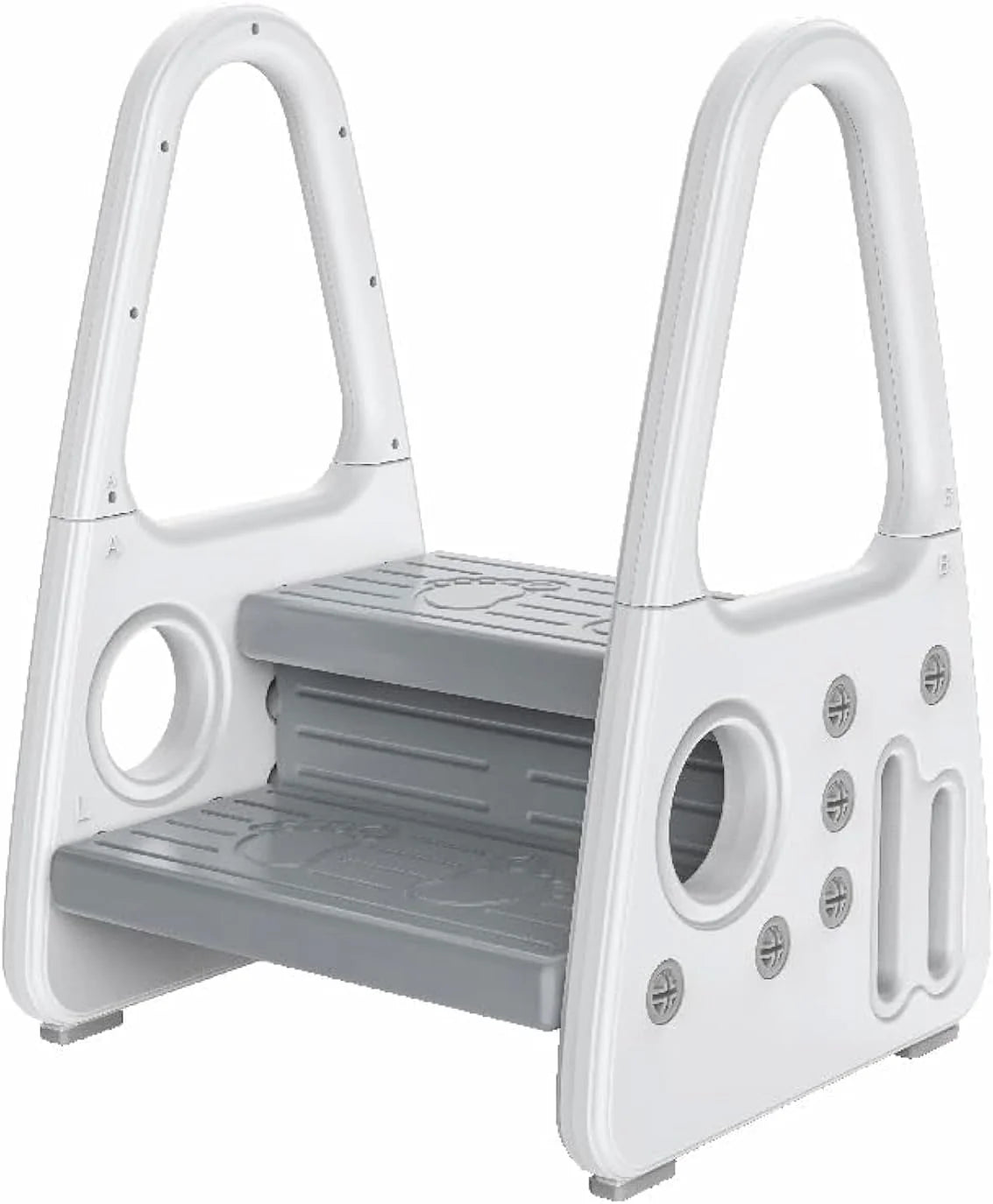 N/A Plastic Toddler Step Stool for Kitchen Counter Bathroom Sink Toilet Potty Training Children Step Ladder Step Stool for Kids with Safety Handles (Two Floor), Good Condition condition - View 6