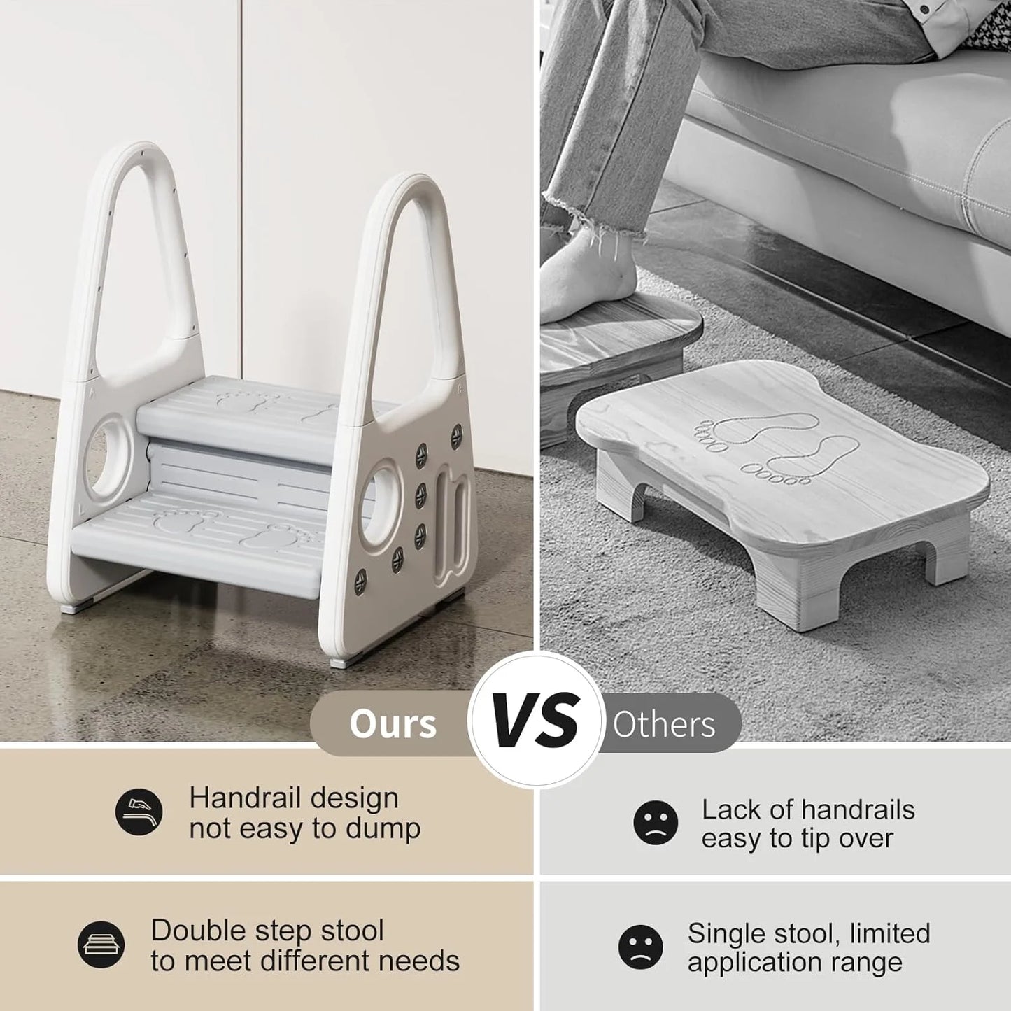 Toddler Step Stool with Safety Handles - View 8
