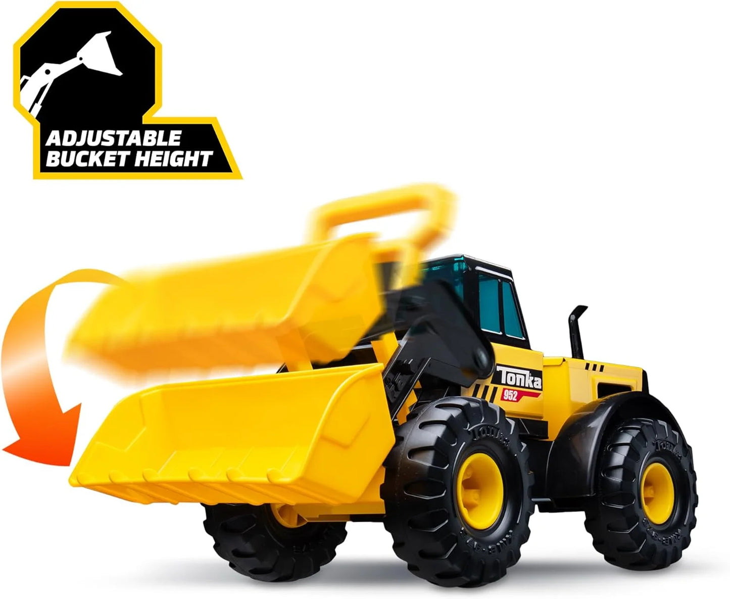 Yellow Steel, Plastic Tonka Steel Classics Front Loader - Made with Steel & Sturdy Plastic, Yellow Toy Construction Truck, Boys and Girls, Kids, Toddlers, Ages 3+, Brand New condition - View 7