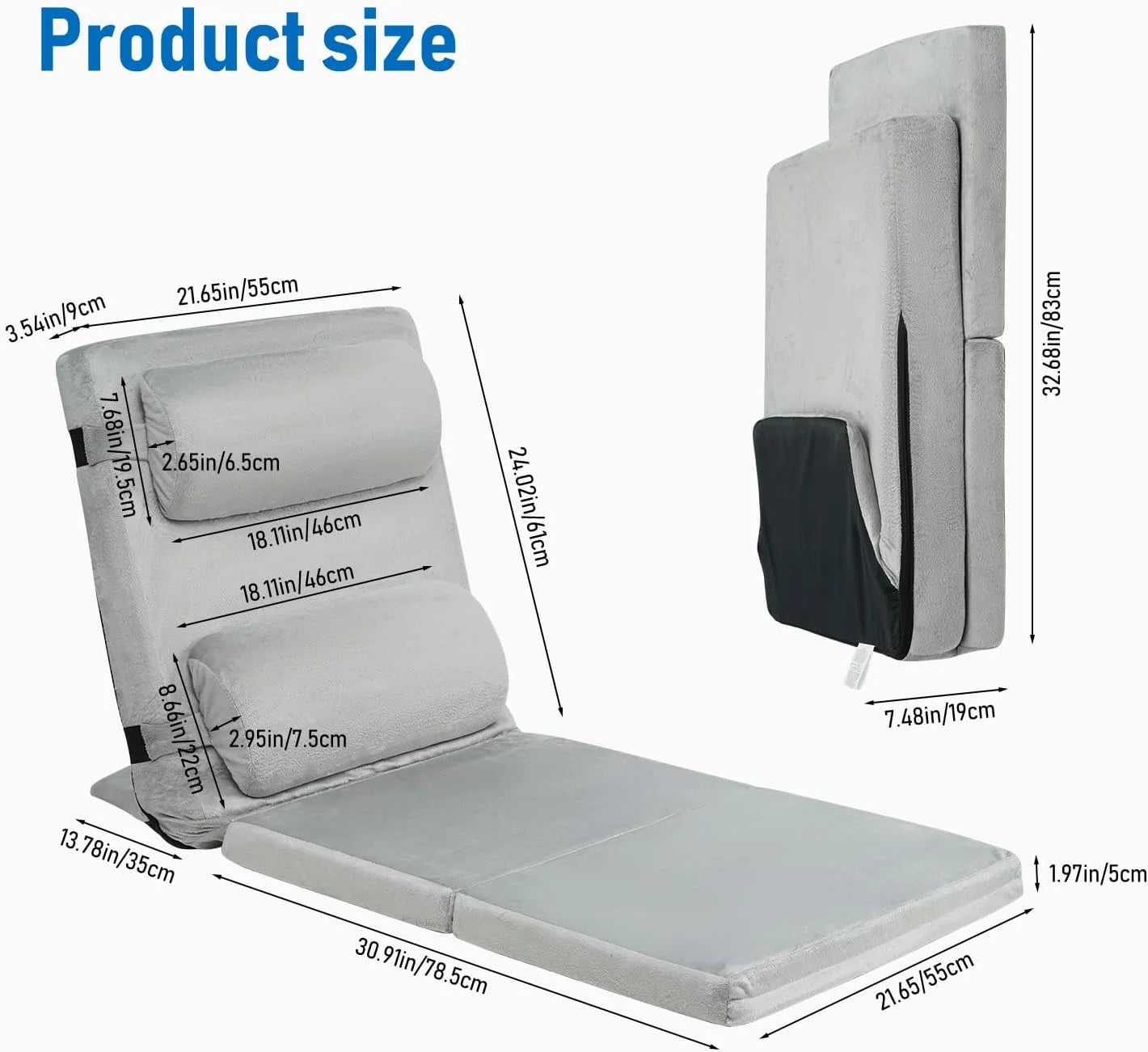 TOPSKY Adjustable Bed Wedge Pillow with Backrest - Grey, 21.65" Wide - View 8