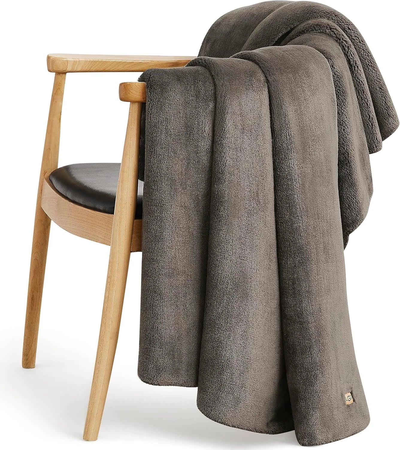 Light Fawn Throw Brown Plush Flannel UGG 18964 Whitecap Plush Flannel Oversized Reversible Fleece Throw Blanket Comfortable Lightweight Decor Hotel Style Luxurious Machine Easy Care Washable Blankets, 50 x 70-Inch, Light Fawn Throw Brown, Good Condition condition - View 1