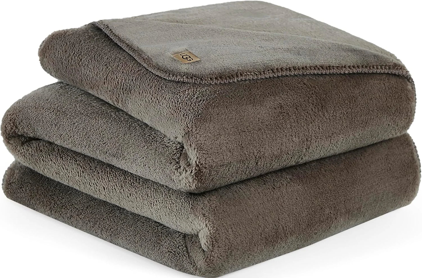 Light Fawn Throw Brown Plush Flannel UGG 18964 Whitecap Plush Flannel Oversized Reversible Fleece Throw Blanket Comfortable Lightweight Decor Hotel Style Luxurious Machine Easy Care Washable Blankets, 50 x 70-Inch, Light Fawn Throw Brown, Good Condition condition - View 3