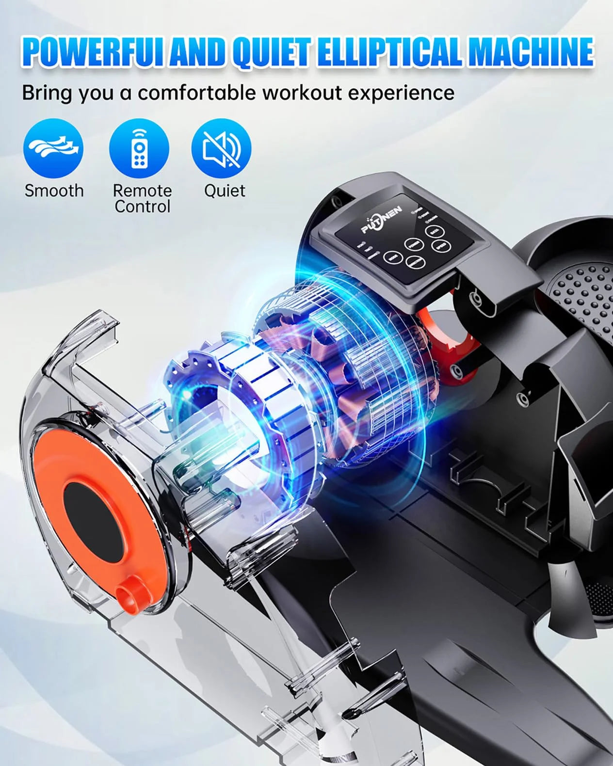 product Under Desk Elliptical Machine, Electric Ellipse Leg Exerciser as Seen on TV for Seniors with 12 Adjustable, Quiet Portable Elliptical Machine, Seated Pedal Exerciser with Remote Control, Good Condition condition - View 4