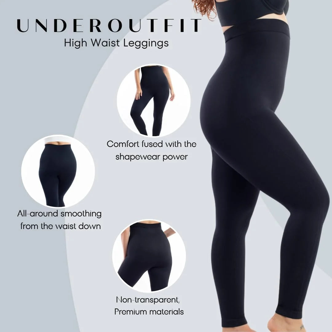 Black, Gray, Navy Polyester, Spandex Underoutfit Compression Leggings, High Waisted Tummy Control Leggings for Women, Good Condition condition - View 6