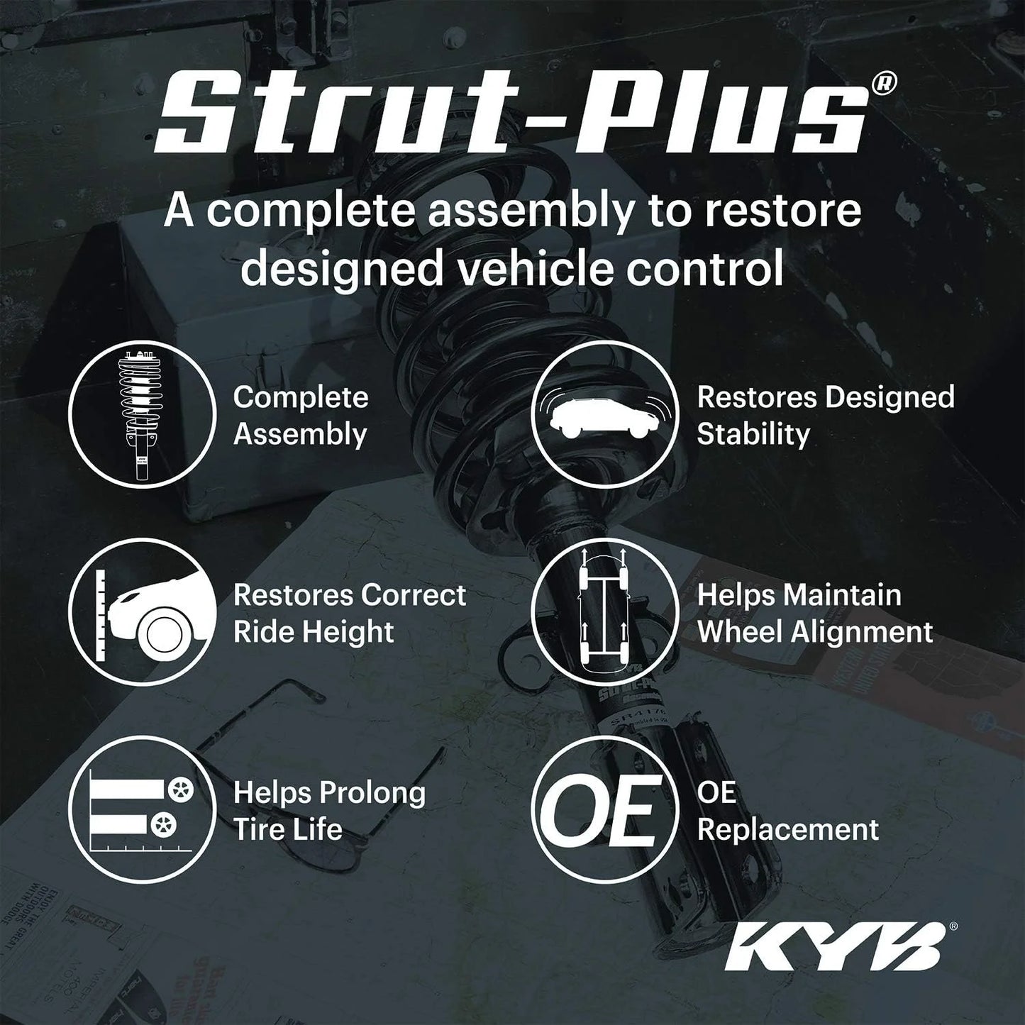 product (used)KYB SR4416 Strut-Plus Complete Corner Unit Assembly -Strut, Mount and Spring, As Is condition - View 10