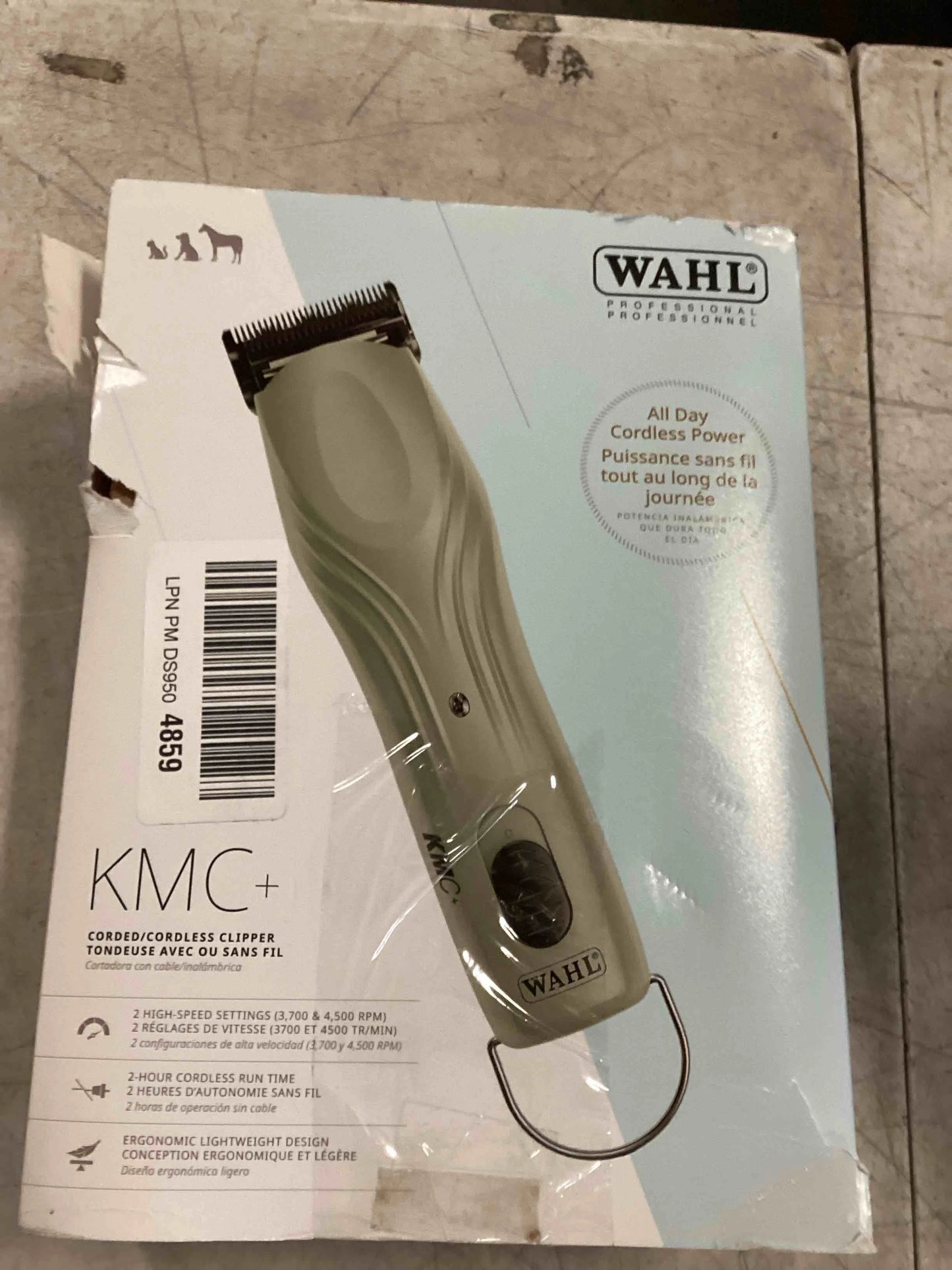 Teal Wahl Professional Animal KMC+ 2-Speed Cordless Clipper (3025661) - Detachable Blade Pet & Dog Clipper Kit - Patented Ergonomic Housing Design - Premium Pet Clipper - Teal, As Is condition - View 3