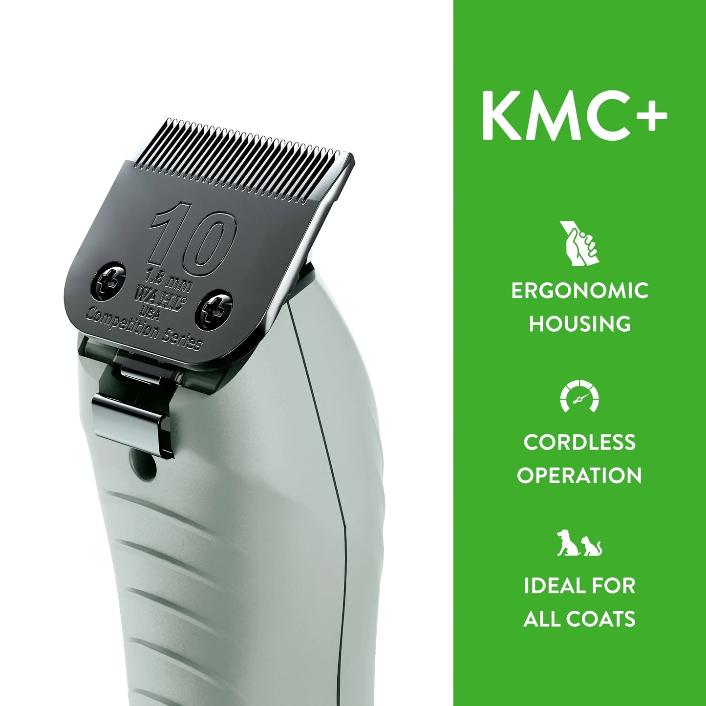 Teal Wahl Professional Animal KMC+ 2-Speed Cordless Clipper (3025661) - Detachable Blade Pet & Dog Clipper Kit - Patented Ergonomic Housing Design - Premium Pet Clipper - Teal, As Is condition - View 6