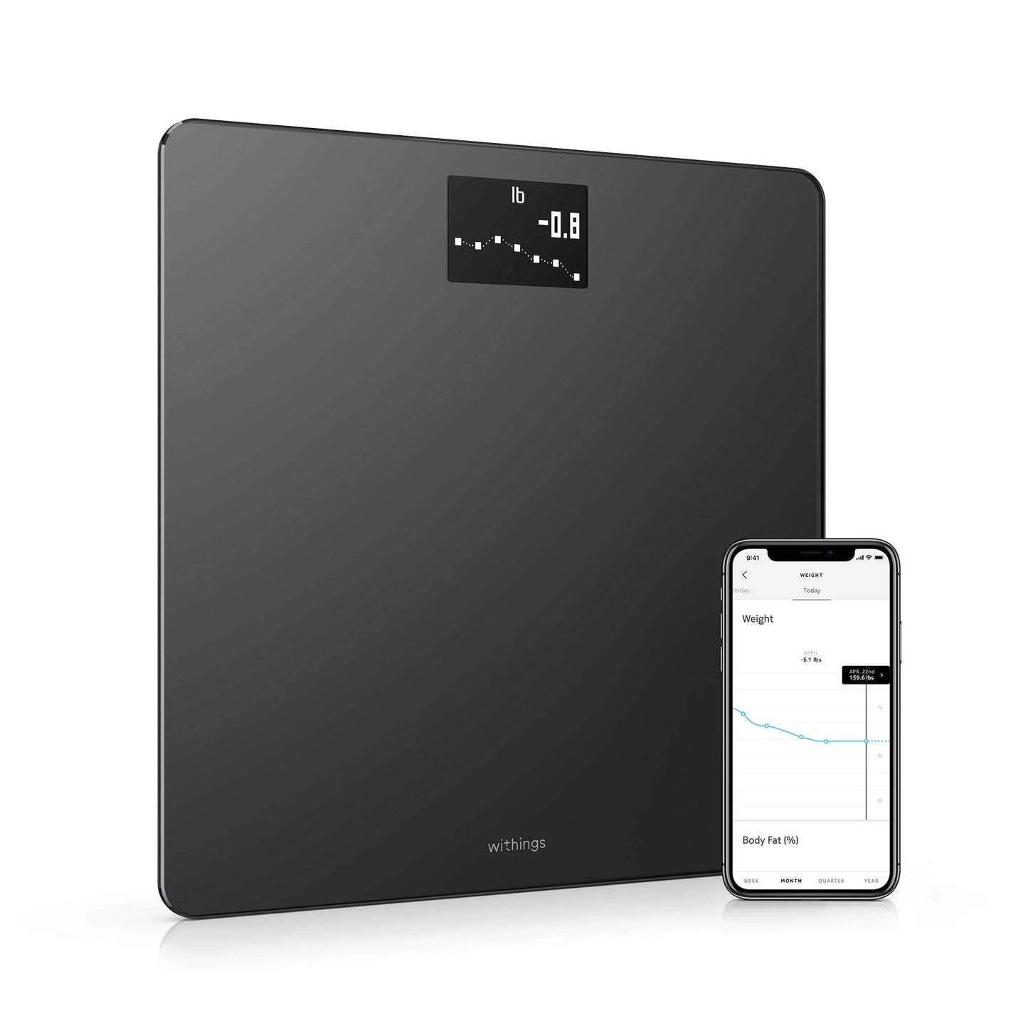 White Plastic Withings Body - Digital Wi-Fi Smart Scale with Automatic Smartphone App Sync, BMI, Multi-User Friendly, with Pregnancy Tracker & Baby Mode, Brand New condition - View 7