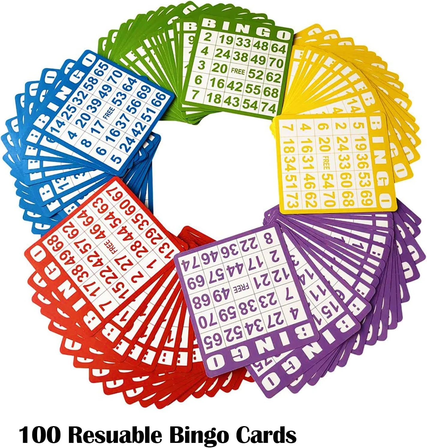 Multi-color Metal, Plastic Yuanhe Jumbo Bingo Game Set - 11" Metal Round Cage, 75 Colored Balls, 100 Bingo Cards, 500 Mixed Chips and Master Board for Large Groups, Parties Jumbo Set, Brand New condition - View 6