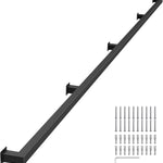 10 Feet Black Metal Handrail for Indoor Stairs – Sturdy Wall Mounted Stair Railing, 440lbs Load, Non-Slip Square Tube Hand Rails for Indoor Stairs, Industrial Pipe Stair Railing for Home & Loft