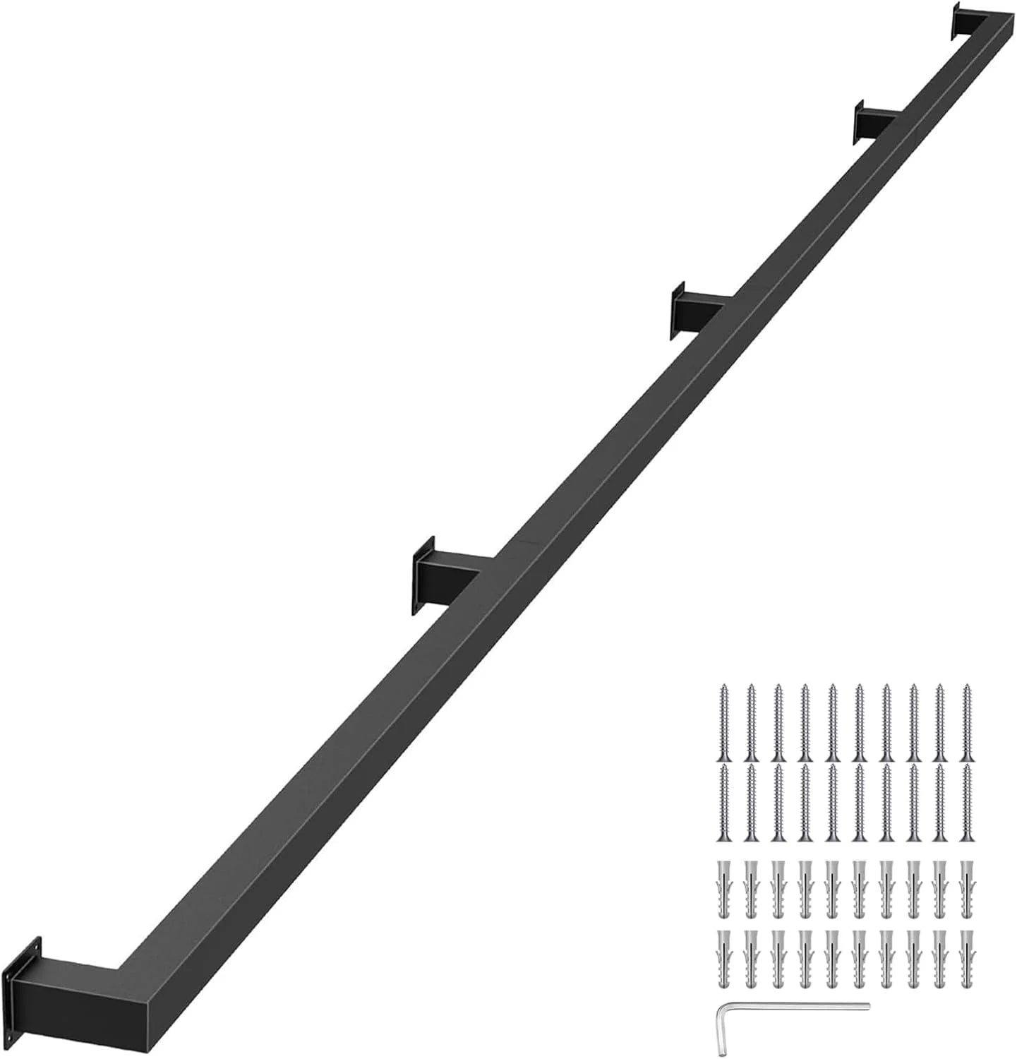 10 Feet Black Metal Handrail for Indoor Stairs - View 1