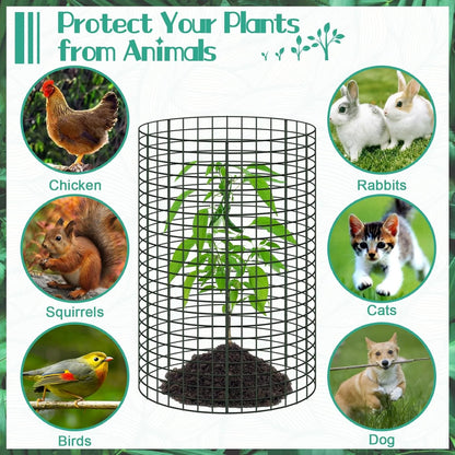 Silver Metal 10 Packs 24"x 12" Large Wire Plant Protectors Wire Plant Cages Mesh Plant Cage Chicken Wire Cloche with Ground Stakes and Nylon Ties Protect Plants,Garden,Shrubs and Vegetables from Animals-30PCS, Brand New condition - View 6