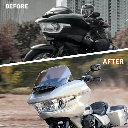 Dark Tinted High-quality materials 10" Windshield for Harley Road Glide CVO 2024, Dark Tinted Wind Shield Windscreen Air Deflector for Harley Davidson Road Glide CVO FLTRXSE 2023-2024 Accessory, Brand New condition - View 5