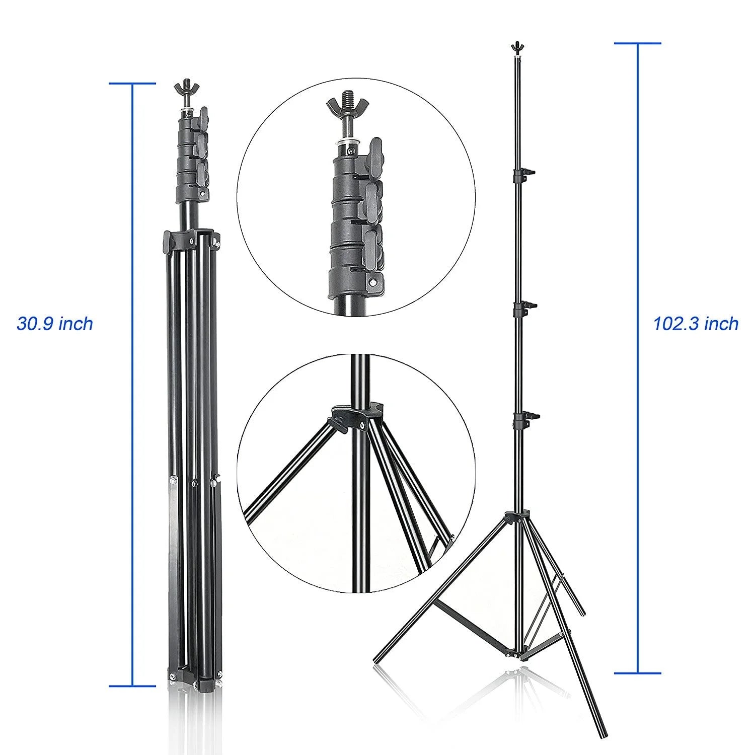 Black Aluminum 10ft x 8.5ft Adjustable Photography Backdrop Support System Photo Video Studio Muslin Background Stand Kit with Carry Bag, Good Condition condition - View 6