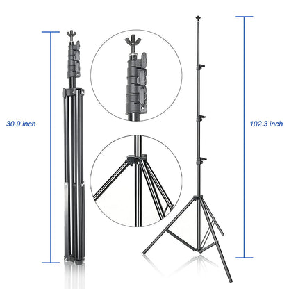 Black Aluminum 10ft x 8.5ft Adjustable Photography Backdrop Support System Photo Video Studio Muslin Background Stand Kit with Carry Bag, Good Condition condition - View 6