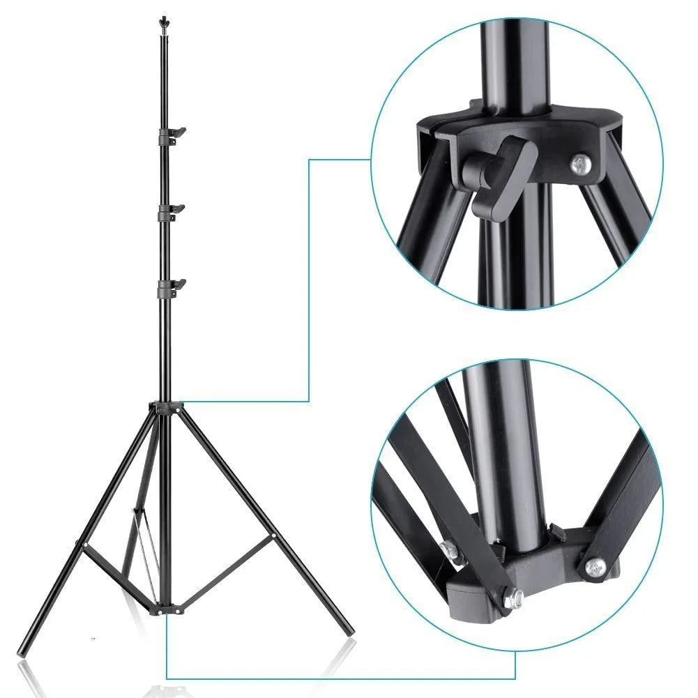 Black Aluminum 10ft x 8.5ft Adjustable Photography Backdrop Support System Photo Video Studio Muslin Background Stand Kit with Carry Bag, Good Condition condition - View 7