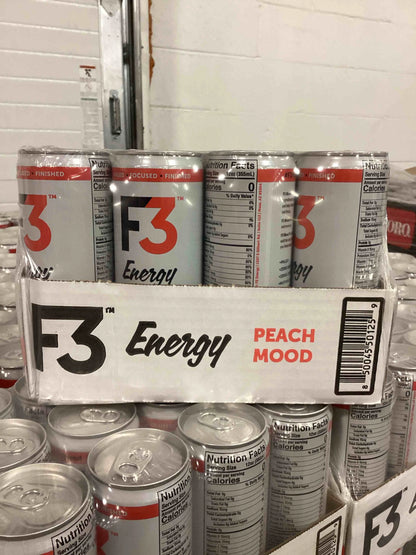 Peach N/A 12 pack 12 oz F3 Energy - Peach Mood Energy Drink, Natural Energy Drinks for Strength, Mental Focus, and Muscle Recovery, Mood & Recovery Aid Sports Drinks w/GABA, BCAA, Magnesium, & Chamomile, 355 ml (12 pack), Brand New condition - View 2