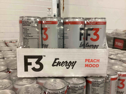 Peach N/A 12 pack 12 oz F3 Energy - Peach Mood Energy Drink, Natural Energy Drinks for Strength, Mental Focus, and Muscle Recovery, Mood & Recovery Aid Sports Drinks w/GABA, BCAA, Magnesium, & Chamomile, 355 ml (12 pack), Brand New condition - View 4
