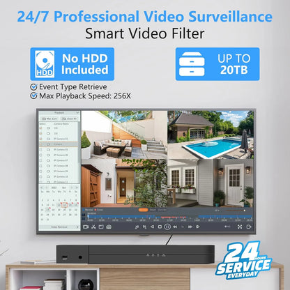 product 16 Channel 4K PoE Network Video Recorder NVR, 16 Port H.265 NVR Support 4K/2K/8MP/5MP/3MP/1080P PoE Camera, Remote Access, Motion Alarm, 24/7 Recording, Smart Playback, No Hard Disk Drive, As Is condition - View 3