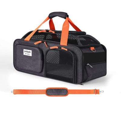 19x13x9 TSA Approved Expandable Pet Carrier for Small Dog & Large Cat