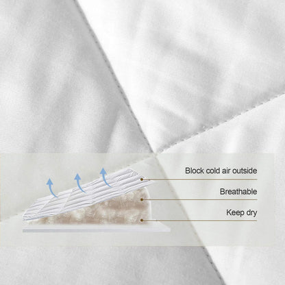 White 100% Cotton 2024 Premium Upgraded Uncompressed Bed Quilt All Season 100% Cotton Filled Comforter - Reversible Lightweight Soft Breathable Fluffy (White, Twin), As Is condition - View 7