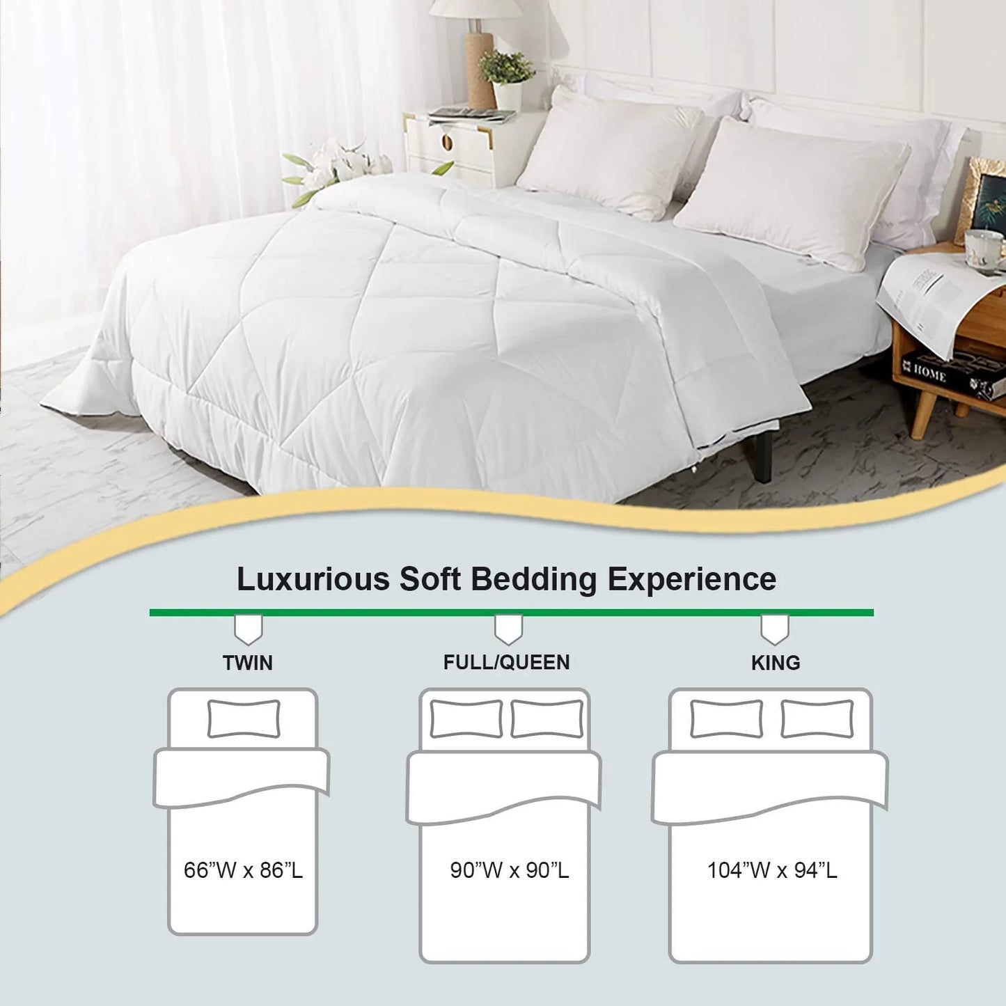 White 100% Cotton 2024 Premium Upgraded Uncompressed Bed Quilt All Season 100% Cotton Filled Comforter - Reversible Lightweight Soft Breathable Fluffy (White, Twin), As Is condition - View 9