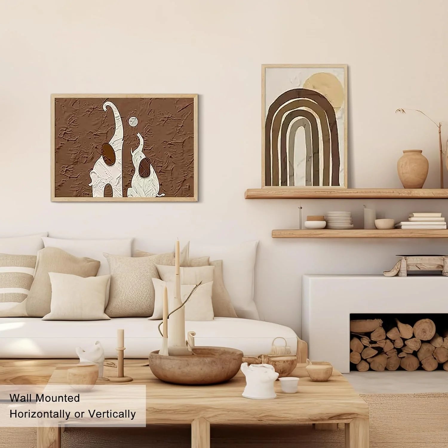 Beige Oak Wood 22x28 Inches Poster Frame Beige Picture Frame 28 x 22 Photo Frame 22 by 28 Oak Wood Frame Wall Mounted Frames for Hanging Vertically and Horizontally, 3 Pack, Good Condition condition - View 6