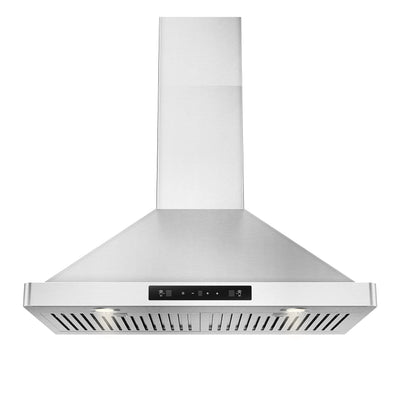 30 inch Wall Mount Range Hood 800CFM with DC Motor Stainless Steel Vent Hood with 6 Speeds Exhaust Fan Convertible to Ducted and Ductless with Stainless Steel Filters