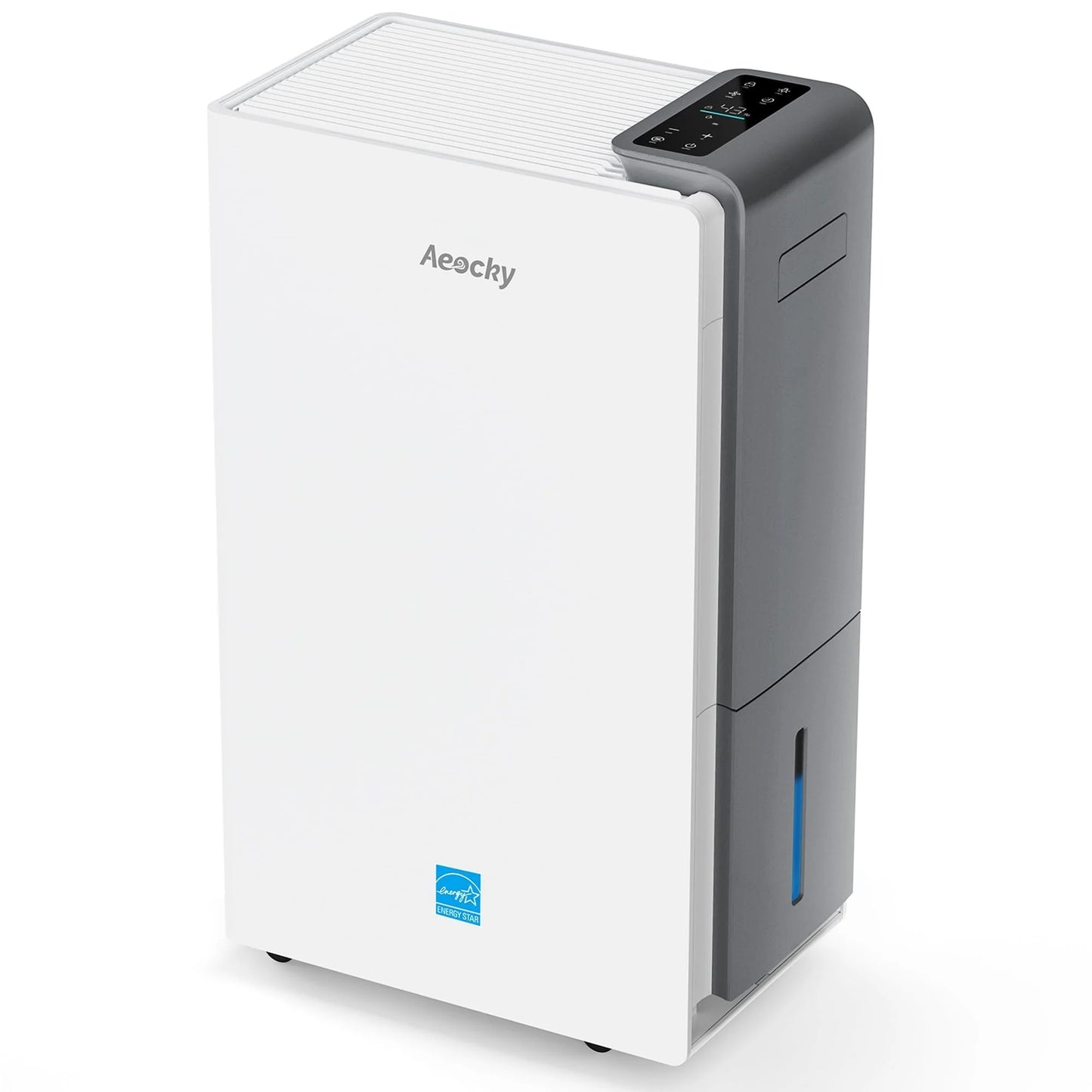 White Plastic, Metal 4500 Sq.Ft Most Efficient Energy Star 2025 Dehumidifier,AEOCKY Max 80 Pint/D(Standard 56Pint/D) Smart Compressor Dehumidifier with Drain Hose, Intelligent Humidistat,for Basement,Bedroom,Home,Bathroom, As Is condition - View 1
