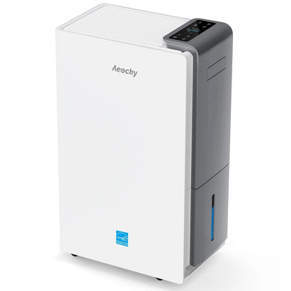 White Plastic, Metal 4500 Sq.Ft Most Efficient Energy Star 2025 Dehumidifier,AEOCKY Max 80 Pint/D(Standard 56Pint/D) Smart Compressor Dehumidifier with Drain Hose, Intelligent Humidistat,for Basement,Bedroom,Home,Bathroom, As Is condition - View 1