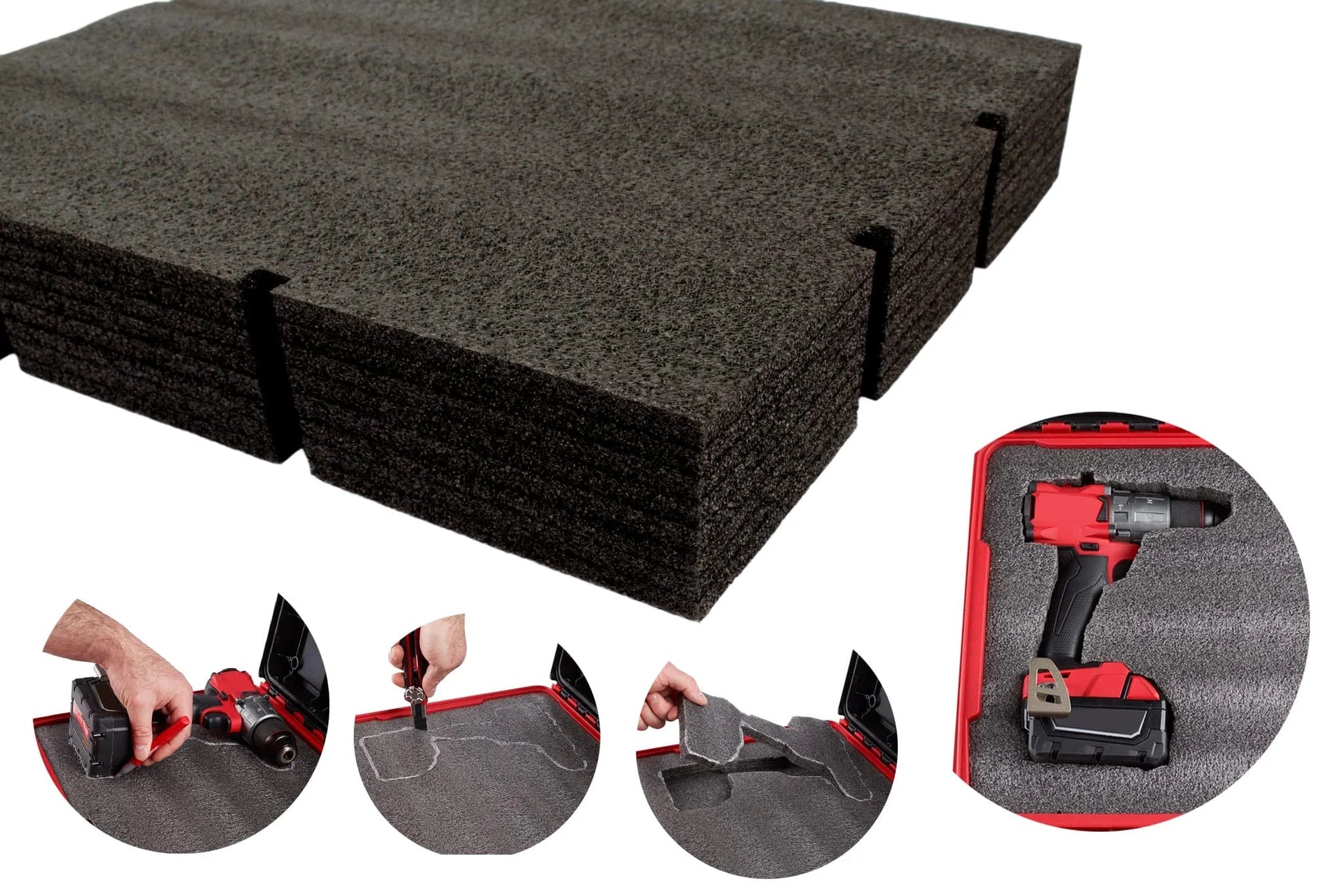 Black Foam 48-22-8452 Packout Foam Inserts for Milwaukee Packout Drawer Foam Tool Box Inserts (Black), Good Condition condition - View 5