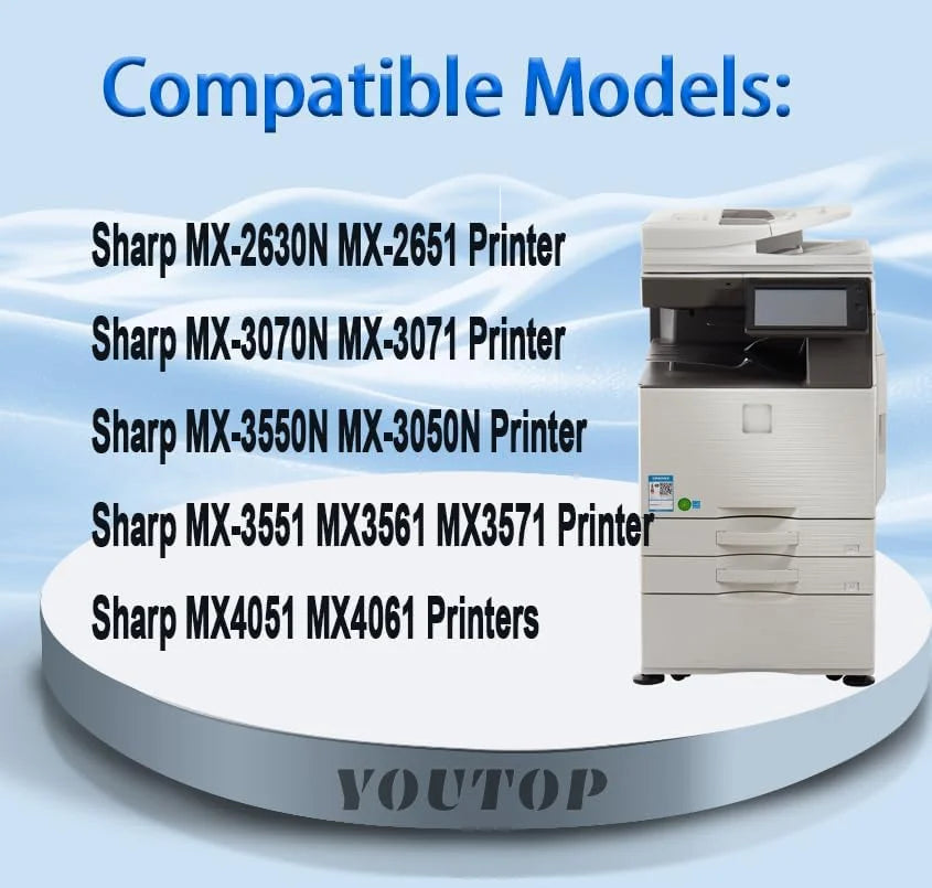 product 4PK MX61NT MX-61NT Toner Cartridge Compatible for Sharp MX-2630N MX-2651 MX-3050N MX-3070N MX-3071 MX-3550N MX-3551 MX3561 MX3571 MX4051 MX4061 (MX-61NTBA MX-61NTCA MX-61NTMA MX-61NTYA ), Good Condition condition - View 4