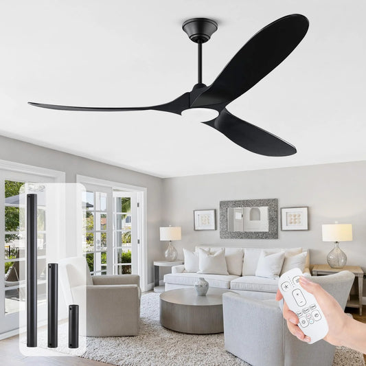 70 inch Black Outdoor Ceiling Fan with Light - View 1