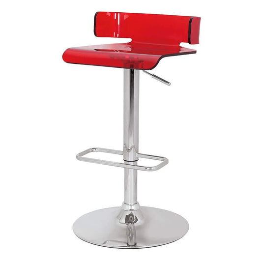 Acme Furniture Rania Adjustable Stool with Swivel - Red & Chrome - View 1