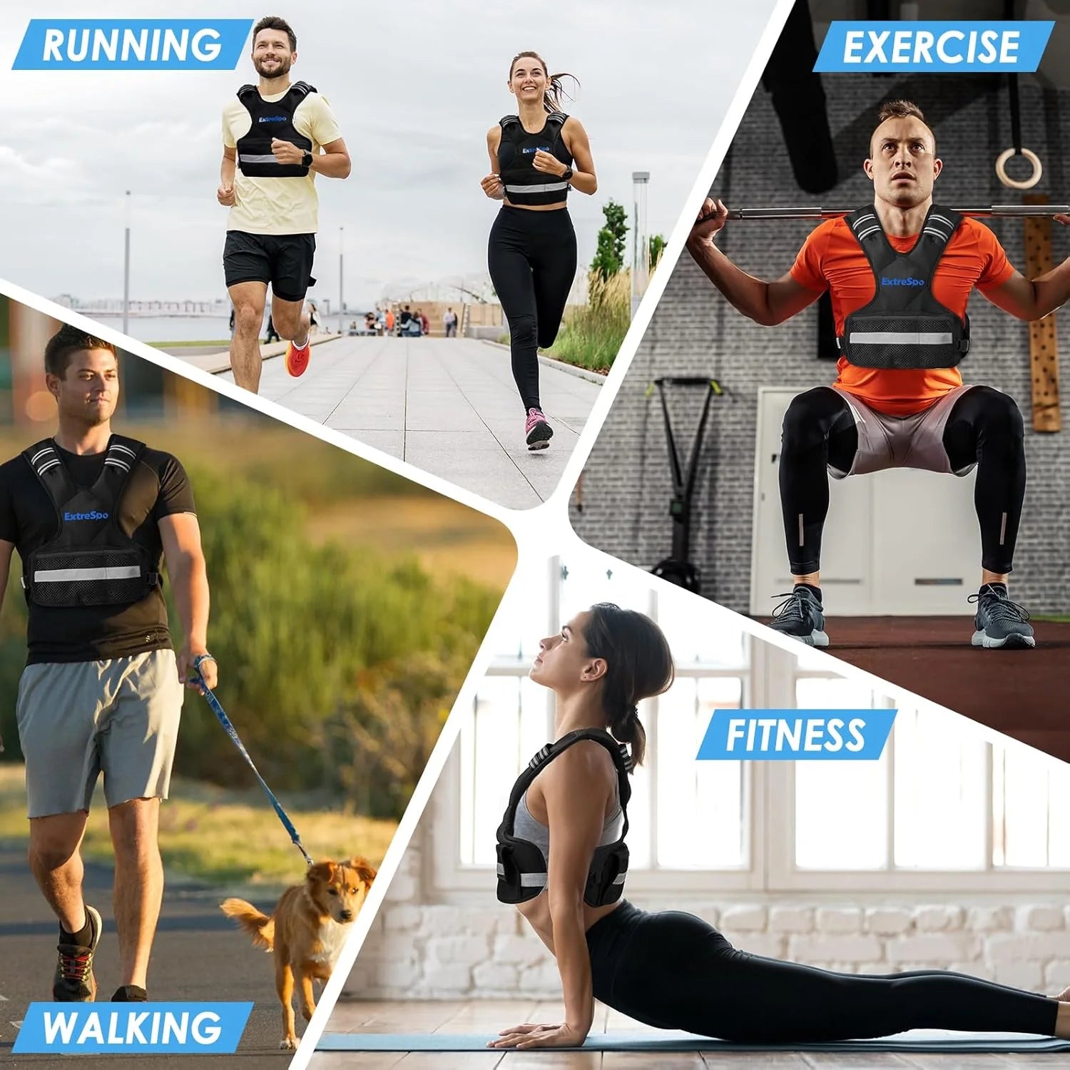 product Adjustable Weighted Vest for Women and Men, 4-10lb Weight Vest with 6 Ironsand Weights, Body Weight Vest Exercise Set with Reflective Strip for Strength Training and Workout, As Is condition - View 8